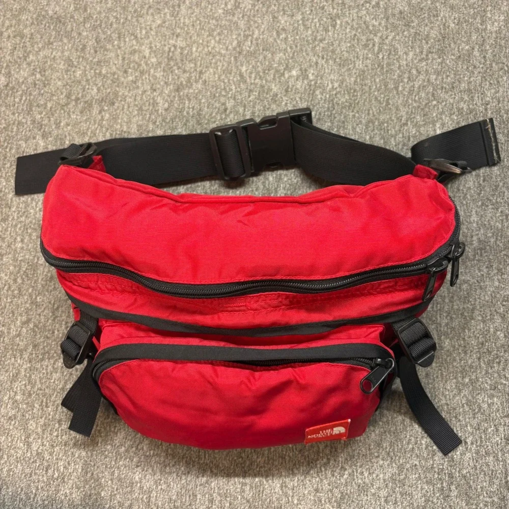 Vintage The North Face Convertible Fanny Pack Backpack Red Yellow Nylon‎ Korea